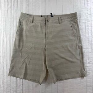 O'Neill Men's Light Tan Flat Front Quick Dry Shorts 36